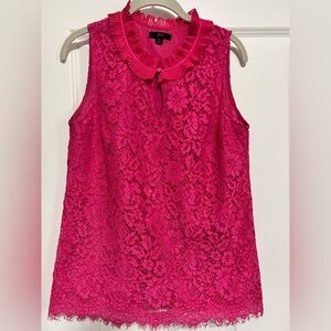J. Crew Pink Sleeveless Ruffled Blouse